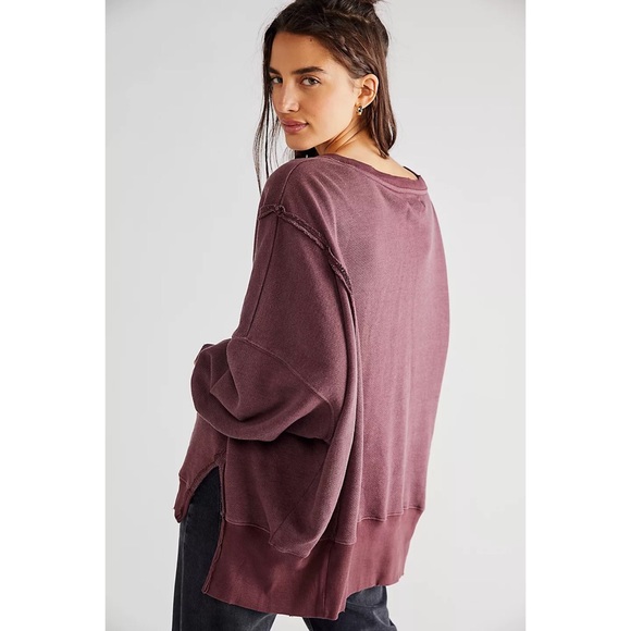 Free People Camden Sweatshirt Very Oversized Slouchy - Picture 3 of 6